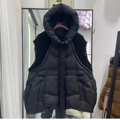 2024 kapucnis pamut női mellény felső őszi téli puffer mellény női kabát új nagy méretű 5XL pamut párnázott ujjatlan
