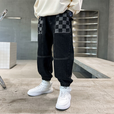 Fiú farmernadrág, 2024. tavasz, új, bő nadrág farmer, gyermek, jóképű őszi rajzfilmnadrág 2 3 4 5 6 7 8 9 10 11 12 13 14 év