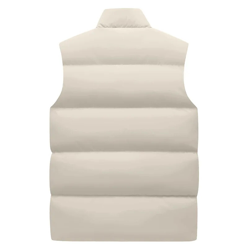 Férfi őszi/téli állógalléros pamut mellény, karcsúsító, kisimítja a sziluettjét Stílusos férfi dzseki, meleg ujjatlan mellény