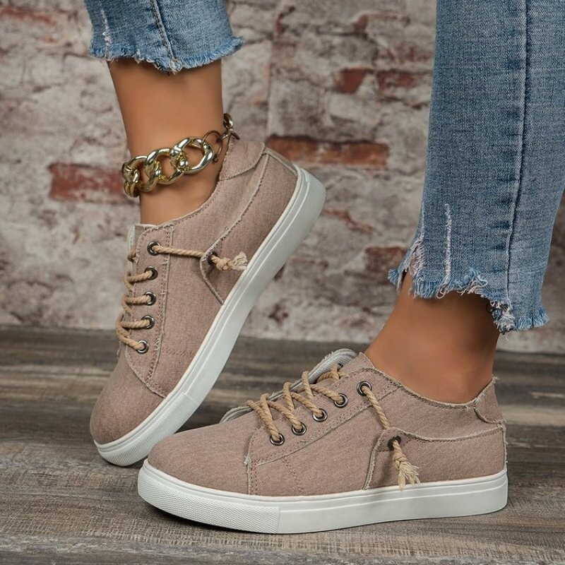 Pantofi de pânză pentru femei Pantofi plat vulcanizati ocazional pentru femei Pantofi cu platformă de conducere Pantofi simpli de primăvară și toamnă Nou Plus Size 43