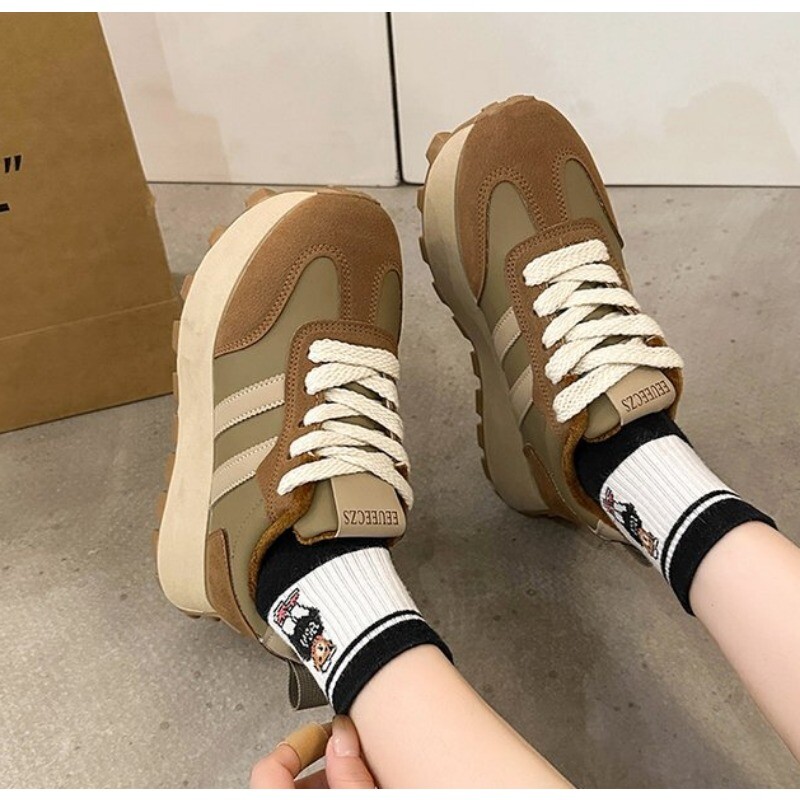 Sportbačiai Batai Moteriški Rudens Žiema Vintažiniai Įvairūs Laisvalaikiai Lengvi, stori padai tėčio batai Platforminiai batai Zapatos De Mujer