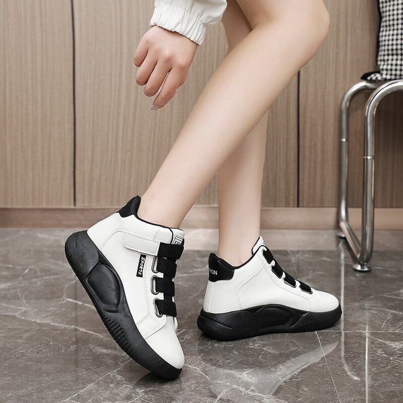 Moteriški vidutinio aukščio sportiniai ir laisvalaikio batai su kvėpuojančiu dizainu ir stebuklinga juostele, puikiai tinkantys 2023 m. pavasariui ir rudeniui YB6016