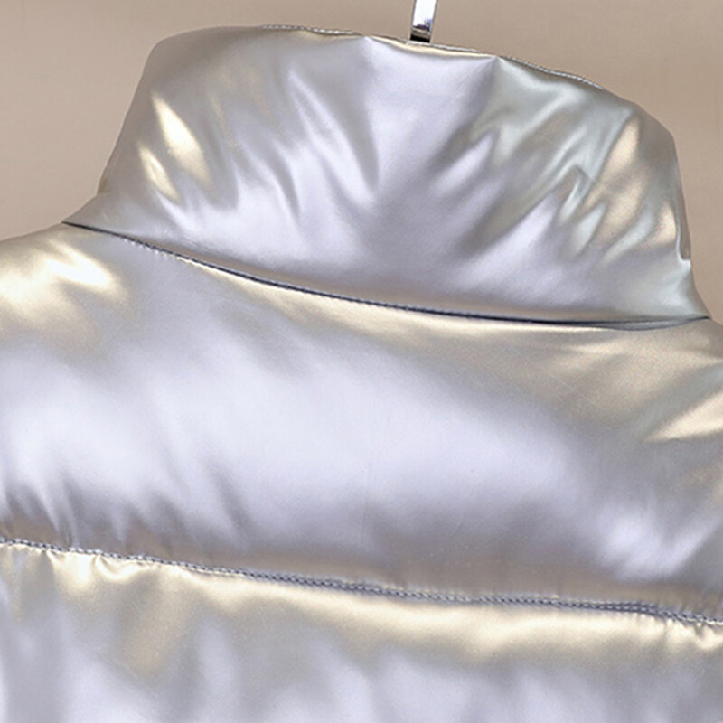 vestă de dimensiuni mari pentru femei, lucioasă, strălucitoare, vestă de toamnă iarnă, de mărime mare, vestă caldă nouă, vestă coreeană, fără mâneci, L, 3XL, 4XL