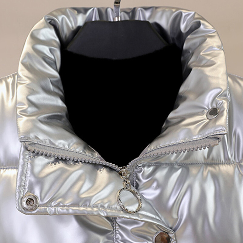 vestă de dimensiuni mari pentru femei, lucioasă, strălucitoare, vestă de toamnă iarnă, de mărime mare, vestă caldă nouă, vestă coreeană, fără mâneci, L, 3XL, 4XL