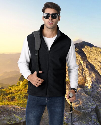 TACVASEN gyapjú mellény dzsekik férfi állógallér Ujjatlan kabát tavaszi őszi alkalmi mellény horgászat túrázás kültéri mellény férfi