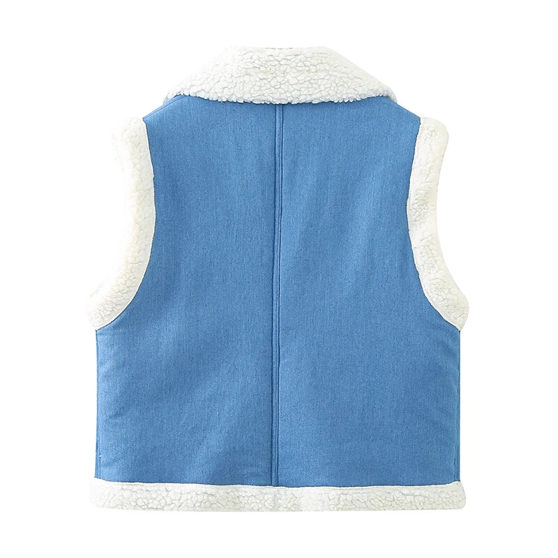 Női mellény téli divat Faux Shearling őszi kardigán mellény Ujjatlan hajtóka gallér Női felsőruházat Ruházat Mujer