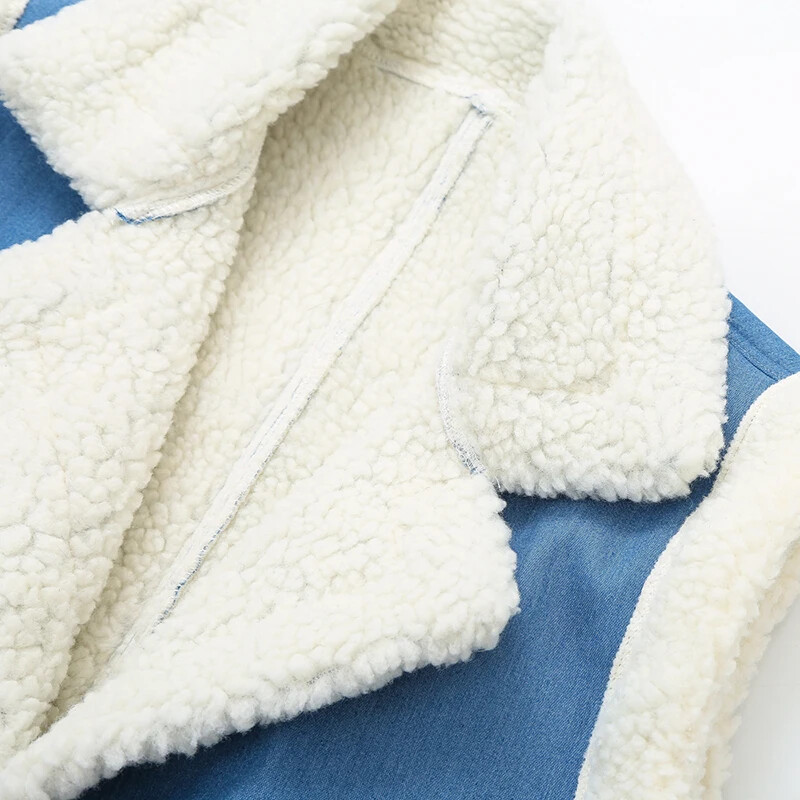 Női mellény téli divat Faux Shearling őszi kardigán mellény Ujjatlan hajtóka gallér Női felsőruházat Ruházat Mujer