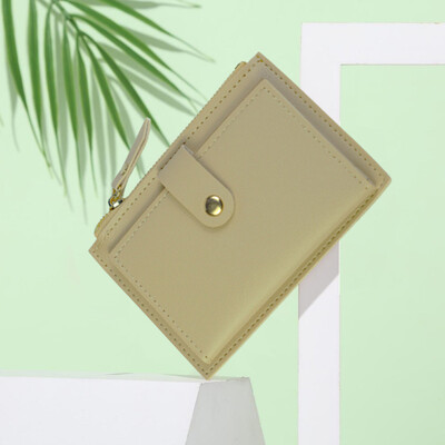 Divat Női pénztárcák Bőr női pénztárcák Mini Hasp tömör többkártyatartó érme rövid pénztárcák Vékony kis pénztárca cipzáras pántok