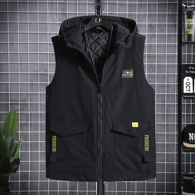 Téli mellény férfi új pamut mellény molett bő jóképű divatos márka meleg nagy méretű mellény alkalmi 11XL 10xl 9xl
