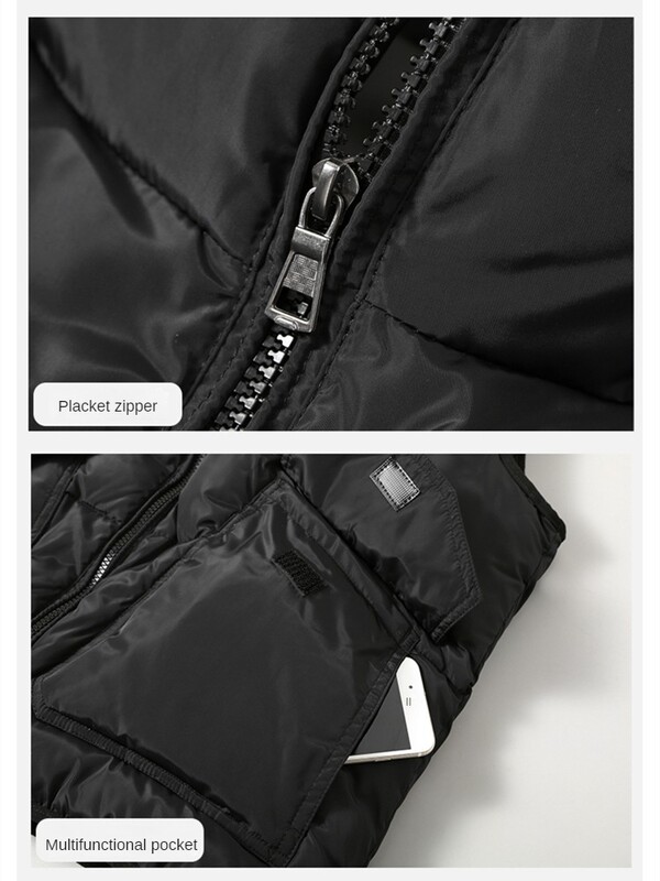 Masīva veste Vīriešu jaka bez piedurknēm Ikdienas ziemas veste Vīriešu bieza, silta kabata Velcro veste Ārdrēbes Vīriešu hipsteru vīriešu apģērbi