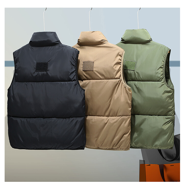 Masīva veste Vīriešu jaka bez piedurknēm Ikdienas ziemas veste Vīriešu bieza, silta kabata Velcro veste Ārdrēbes Vīriešu hipsteru vīriešu apģērbi