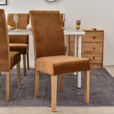 Velvet plüss székhuzat Gold Mink Velvet Home Hotel székhuzat egyrészes elasztikus étkező nappali ülőpárna székhuzat