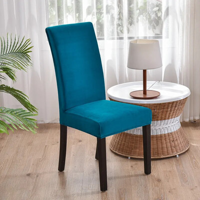 2024 m. minkštas aksominis valgomojo kėdės užvalkalas Universalus ilgos nugaros kėdės užvalkalai elastingas sėdynės apsauginis dėklas, skirtas valgomojo namų dekoravimui