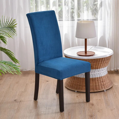 2024 m. minkštas aksominis valgomojo kėdės užvalkalas Universalus ilgos nugaros kėdės užvalkalai elastingas sėdynės apsauginis dėklas, skirtas valgomojo namų dekoravimui