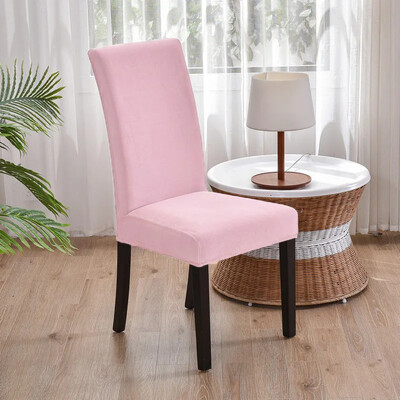 2024 m. minkštas aksominis valgomojo kėdės užvalkalas Universalus ilgos nugaros kėdės užvalkalai elastingas sėdynės apsauginis dėklas, skirtas valgomojo namų dekoravimui