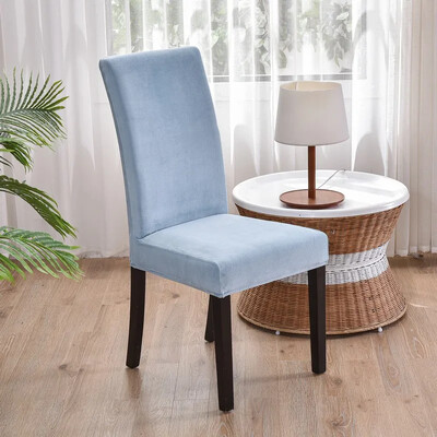 2024 m. minkštas aksominis valgomojo kėdės užvalkalas Universalus ilgos nugaros kėdės užvalkalai elastingas sėdynės apsauginis dėklas, skirtas valgomojo namų dekoravimui