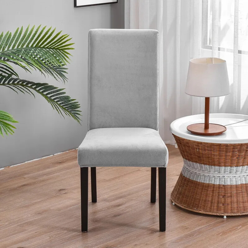 2024 m. minkštas aksominis valgomojo kėdės užvalkalas Universalus ilgos nugaros kėdės užvalkalai elastingas sėdynės apsauginis dėklas, skirtas valgomojo namų dekoravimui