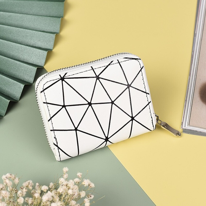 Egyszerű női pénztárca Női pénztárca bőrből női gyémánt rövid pénztárca csuklópántos cipzáras pénztárca mobiltelefon táska