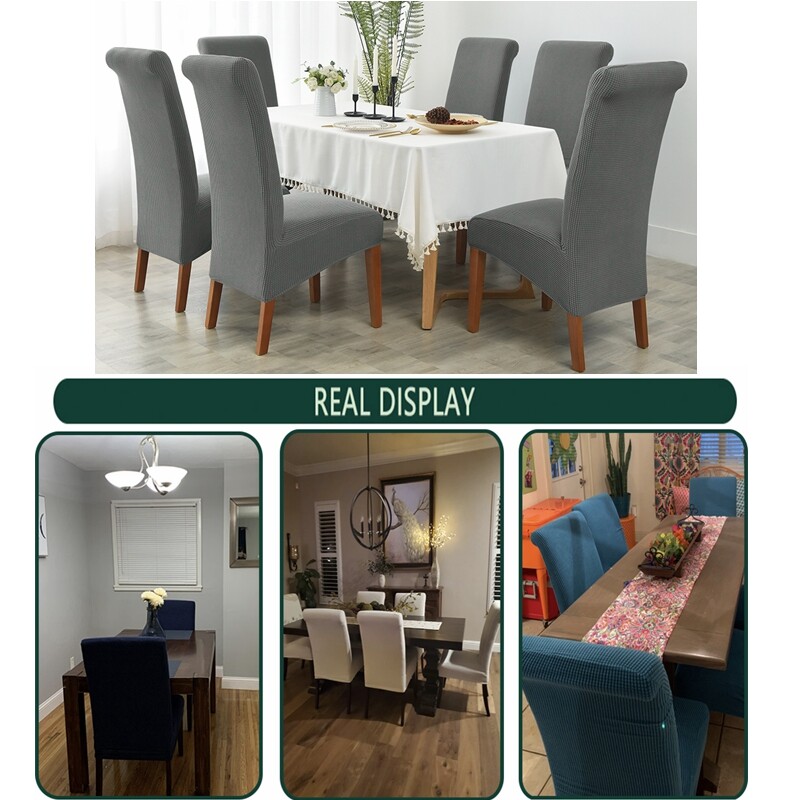 Nagy méretű vízálló étkező székhuzatok magas háttámlával nagy konyhai asztali szék tok Állítható üléshuzat bankett otthonra