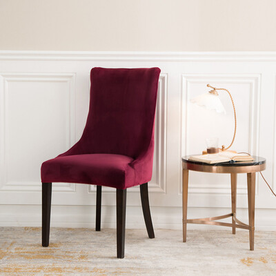 1 db bársonyos elasztikus étkezőszékhuzat ferde fotelhuzatok levehető magas háttámlájú székek cipzárak bankett otthoni dekorációhoz