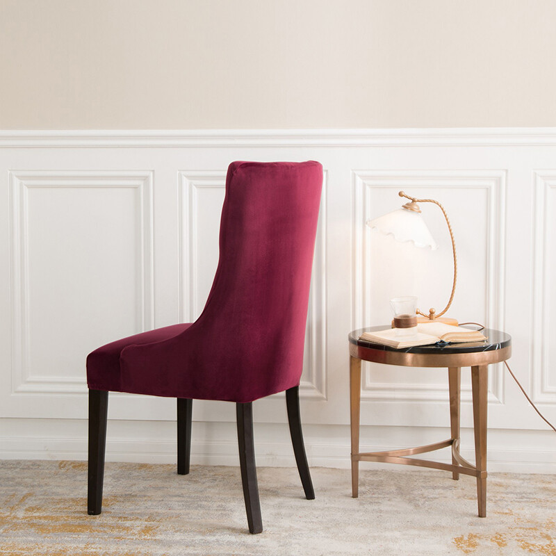 1 db bársonyos elasztikus étkezőszékhuzat ferde fotelhuzatok levehető magas háttámlájú székek cipzárak bankett otthoni dekorációhoz