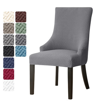 Jacquard ferde székhuzat Elasztikus étkezőszék huzatok magas háttámlával, akcentussal Esküvői székek Ülőtok otthoni parti bankett dekorációhoz