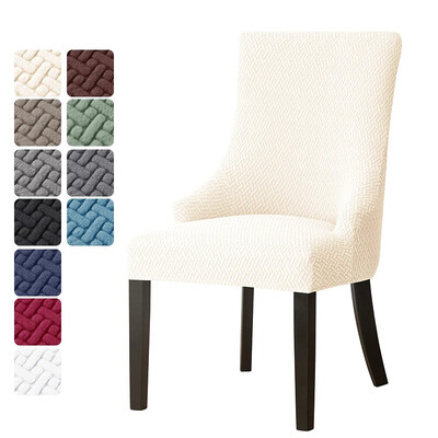 Jacquard ferde székhuzat Elasztikus étkezőszék huzatok magas háttámlával, akcentussal Esküvői székek Ülőtok otthoni parti bankett dekorációhoz