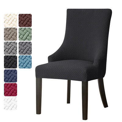 Jacquard ferde székhuzat Elasztikus étkezőszék huzatok magas háttámlával, akcentussal Esküvői székek Ülőtok otthoni parti bankett dekorációhoz