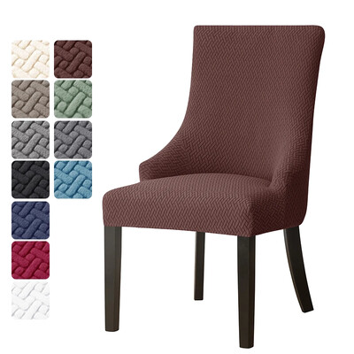 Jacquard ferde székhuzat Elasztikus étkezőszék huzatok magas háttámlával, akcentussal Esküvői székek Ülőtok otthoni parti bankett dekorációhoz
