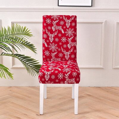 Székhuzat ebédlő 2024 karácsonyi dekoráció Mikulás hópehely nyomtatás Karácsonyi székhuzatok Stretch levehető szék üléshuzat