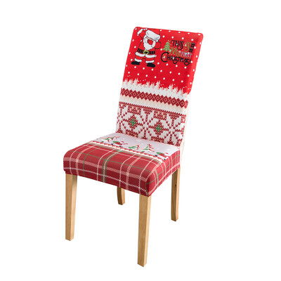 Székhuzat ebédlő 2024 karácsonyi dekoráció Mikulás hópehely nyomtatás Karácsonyi székhuzatok Stretch levehető szék üléshuzat