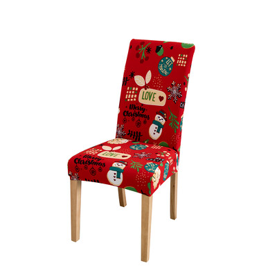 Székhuzat ebédlő 2024 karácsonyi dekoráció Mikulás hópehely nyomtatás Karácsonyi székhuzatok Stretch levehető szék üléshuzat