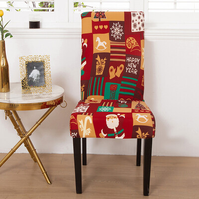Karácsonyi elasztikus székhuzat étkezőbe Piros Mikulás Xmas Konyha Hotel Otthon Dekoratív cipzárak Szék ülőhuzatok