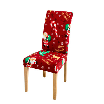 Karácsonyi elasztikus székhuzat étkezőbe Piros Mikulás Xmas Konyha Hotel Otthon Dekoratív cipzárak Szék ülőhuzatok