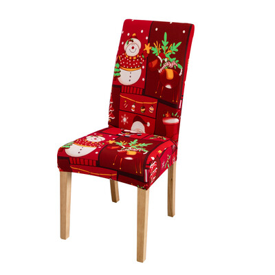Karácsonyi elasztikus székhuzat étkezőbe Piros Mikulás Xmas Konyha Hotel Otthon Dekoratív cipzárak Szék ülőhuzatok