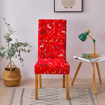 Karácsonyi elasztikus székhuzat étkezőbe Piros Mikulás Xmas Konyha Hotel Otthon Dekoratív cipzárak Szék ülőhuzatok