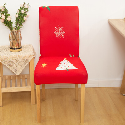 Karácsonyi elasztikus székhuzat étkezőbe Piros Mikulás Xmas Konyha Hotel Otthon Dekoratív cipzárak Szék ülőhuzatok