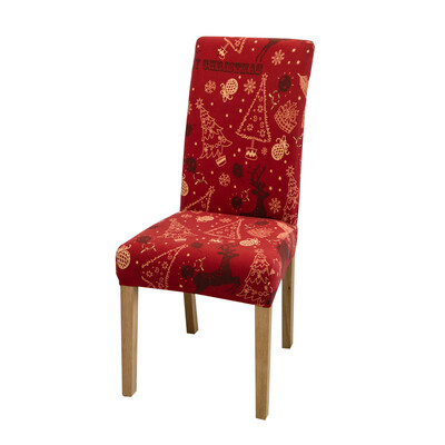Karácsonyi elasztikus székhuzat étkezőbe Piros Mikulás Xmas Konyha Hotel Otthon Dekoratív cipzárak Szék ülőhuzatok
