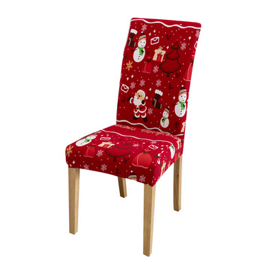 Karácsonyi elasztikus székhuzat étkezőbe Piros Mikulás Xmas Konyha Hotel Otthon Dekoratív cipzárak Szék ülőhuzatok