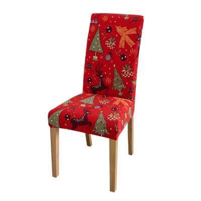 Karácsonyi elasztikus székhuzat étkezőbe Piros Mikulás Xmas Konyha Hotel Otthon Dekoratív cipzárak Szék ülőhuzatok