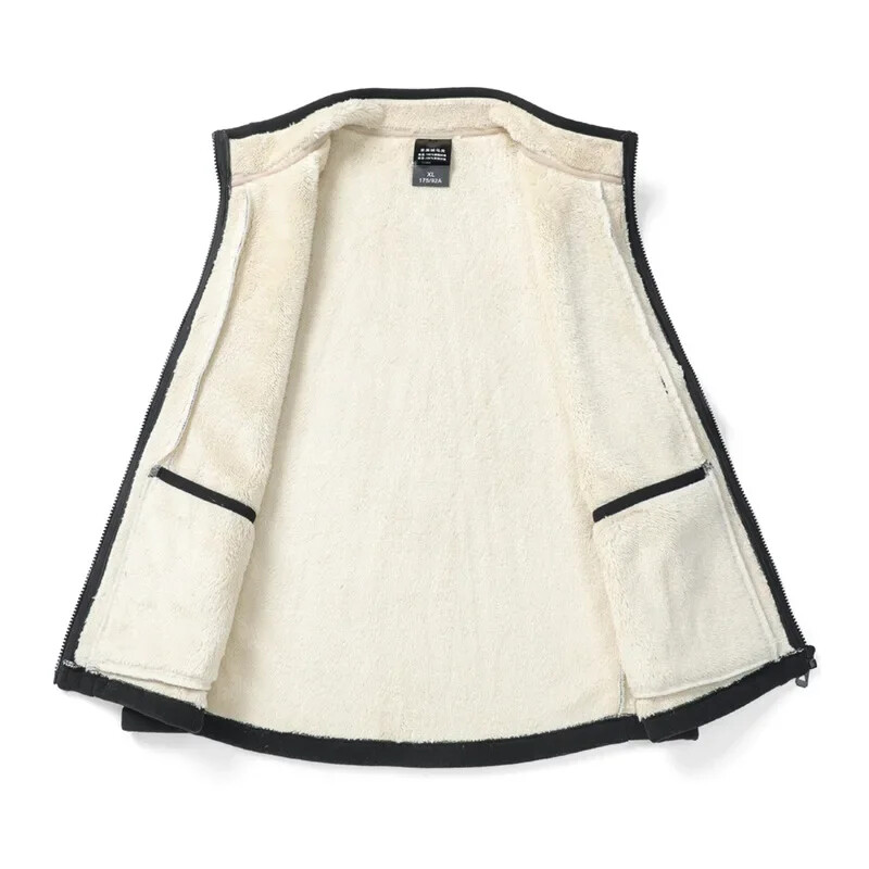 2024. gada rudens un ziemas jēra vilnas vestes vīriešiem Jauna, silta, polsterēta, stāvapkakle, liela izmēra ikdienas daudzpusīga, moderna jaka pleci