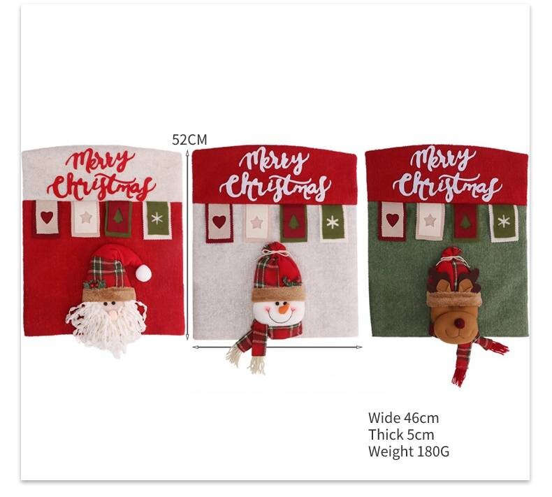 Karácsonyi Székhuzat 3D Rajzfilm Otthoni Asztal Vacsora Szék Üléshuzat Dekoráció Karácsonyi parti újévi lakberendezés