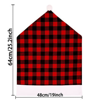 Χριστουγεννιάτικα Καλύμματα Καρέκλας Καρό Πλάτη Καρέκλα Κουζίνας για Εορταστικό Πάρτυ Κουζίνας Σπιτιού, Χριστουγεννιάτικη διακόσμηση