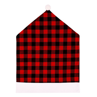 Karácsonyi székhuzatok Kockás támlás székhuzatok otthoni konyhai ünnepi bulihoz, karácsonyi dekorációhoz