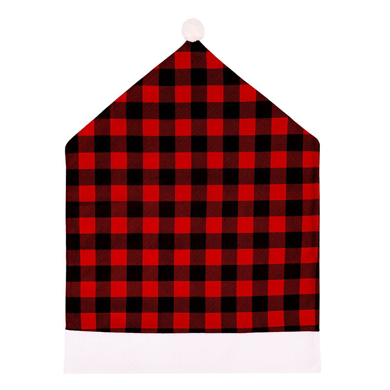 Karácsonyi székhuzatok Kockás támlás székhuzatok otthoni konyhai ünnepi bulihoz, karácsonyi dekorációhoz