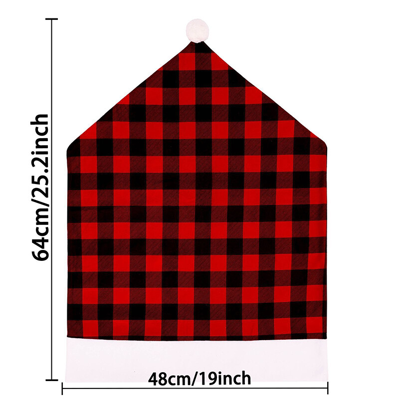 Karácsonyi székhuzatok Kockás támlás székhuzatok otthoni konyhai ünnepi bulihoz, karácsonyi dekorációhoz