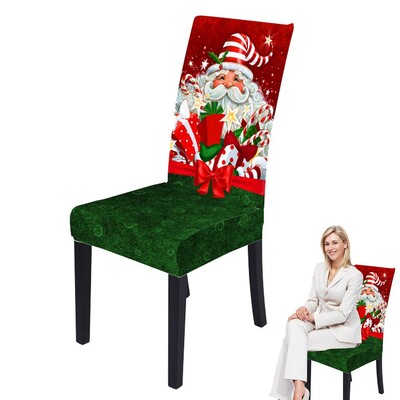 Karácsonyi székhuzatok ebédlőbe Mosható székvédő Karácsonyi étkező üléshuzatok Stretch kivehető szék