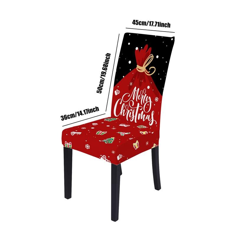 Karácsonyi székhuzatok ebédlőbe Mosható székvédő Karácsonyi étkező üléshuzatok Stretch kivehető szék