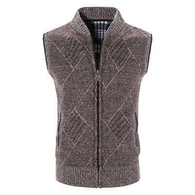 Muške jakne bez rukava Pleteni pulover Jesen Proljeće Novi muški kardigan Pleteni kaput s dolčevitom dolčevitom Topla hladna bluza