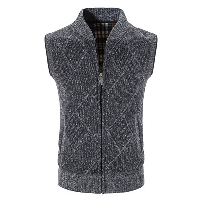 Muške jakne bez rukava Pleteni pulover Jesen Proljeće Novi muški kardigan Pleteni kaput s dolčevitom dolčevitom Topla hladna bluza